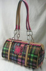 Handbags with Trendy Plaid Design & Double Chain Handle Straps