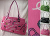 Large Cotton Microfiber Handbags with Metallic Color Trim and Glitter Design