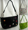 Small Trendy Handbags with Inset Colored Fabric Dots