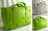 Large Trendy Handbags with Inset Colored Fabric Dots