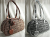 Oval Two Strap Fabric Handbags with Star & Heart Dangle